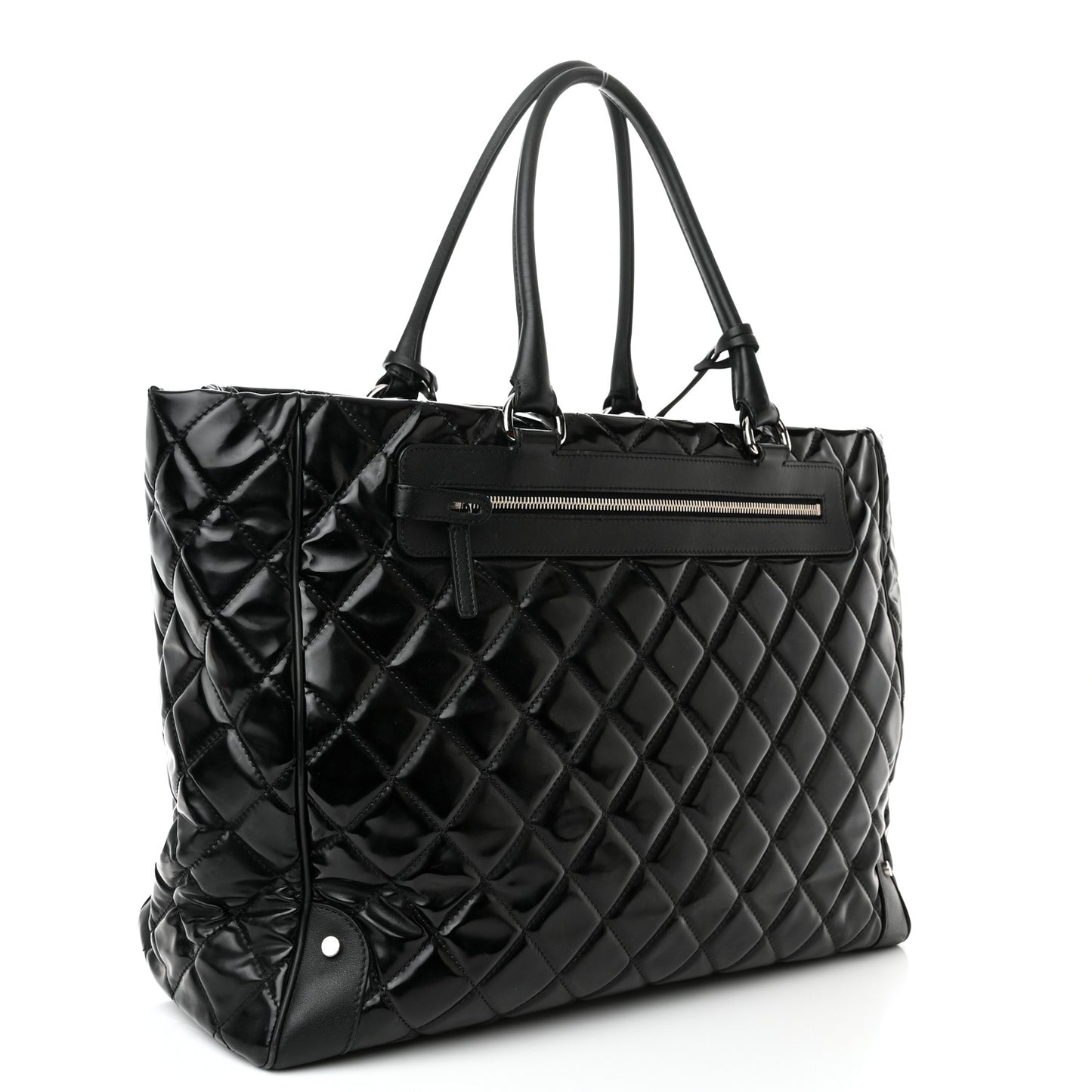 Vinyl Calfskin Viaggio Travel Bag Black