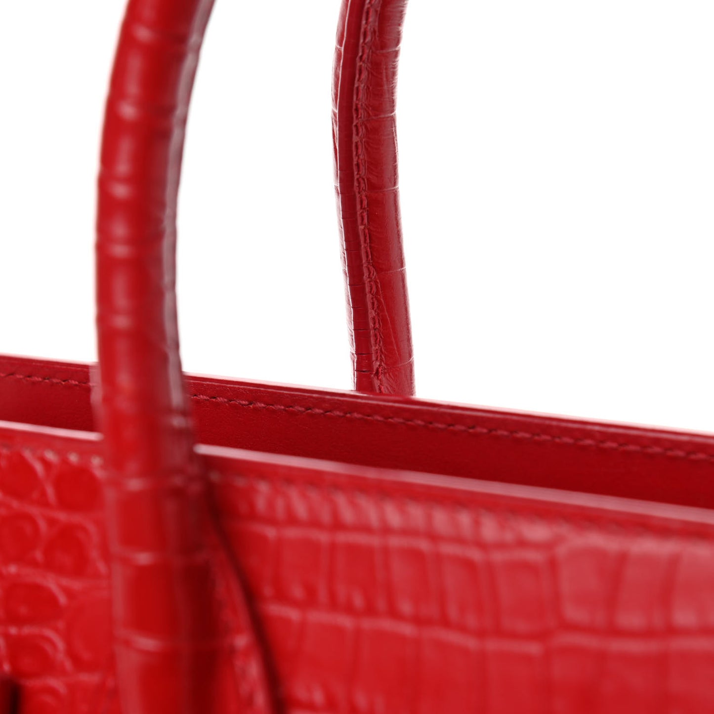 Calfskin Crocodile Embossed Baby Sac De Jour Red