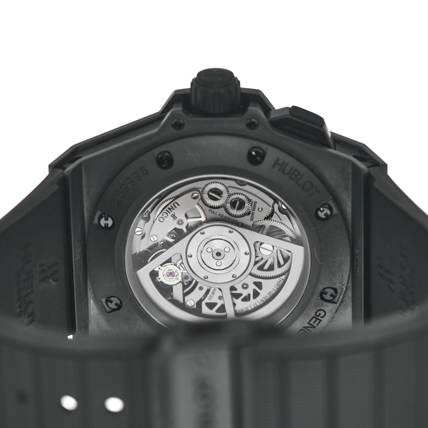 Ceramic Rubber 48mm Big Bang King Power Unico GMT Skeleton World Time Automatic Watch Black 771.CI.1170.RX