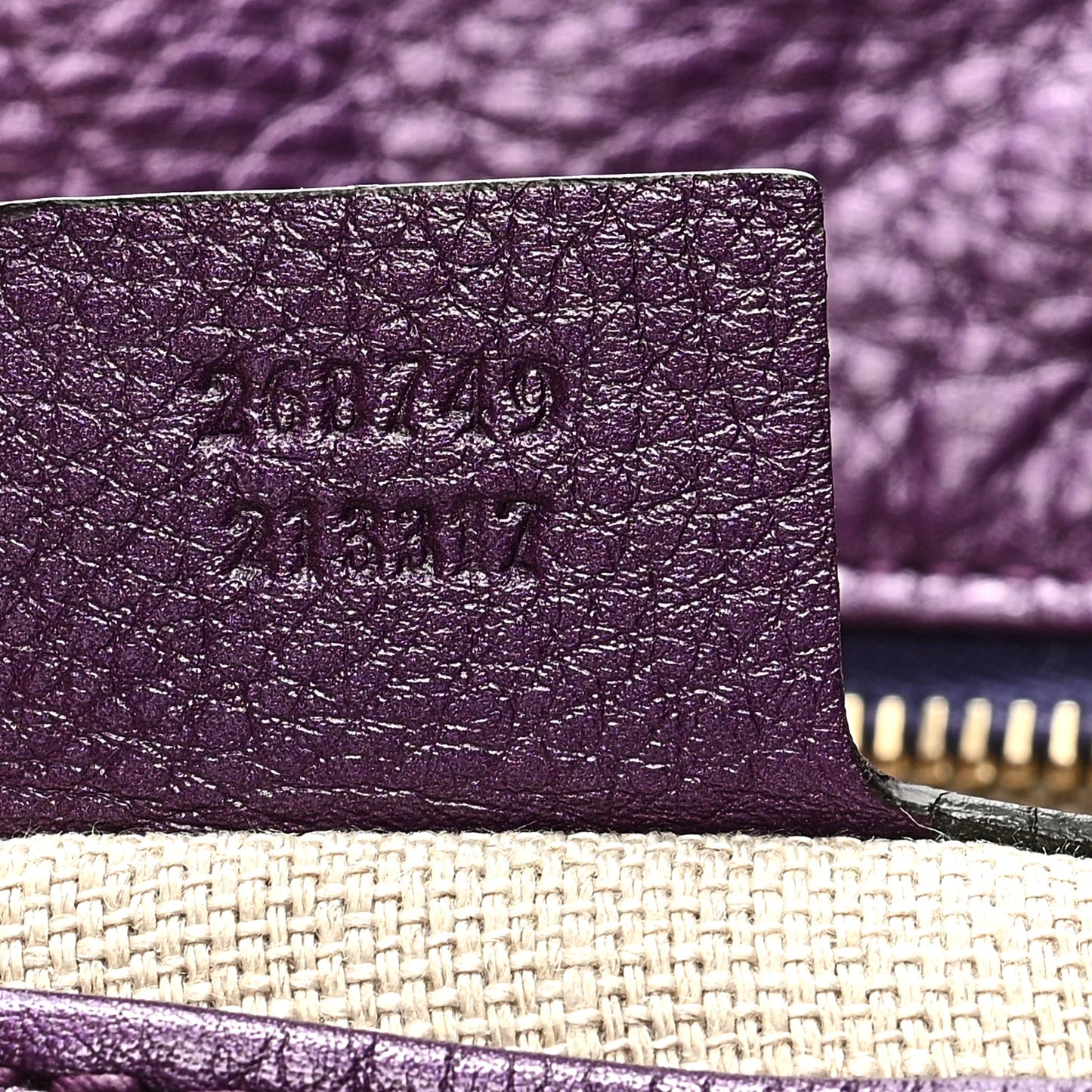 Pebbled Calfskin Shoulder Bag Purple