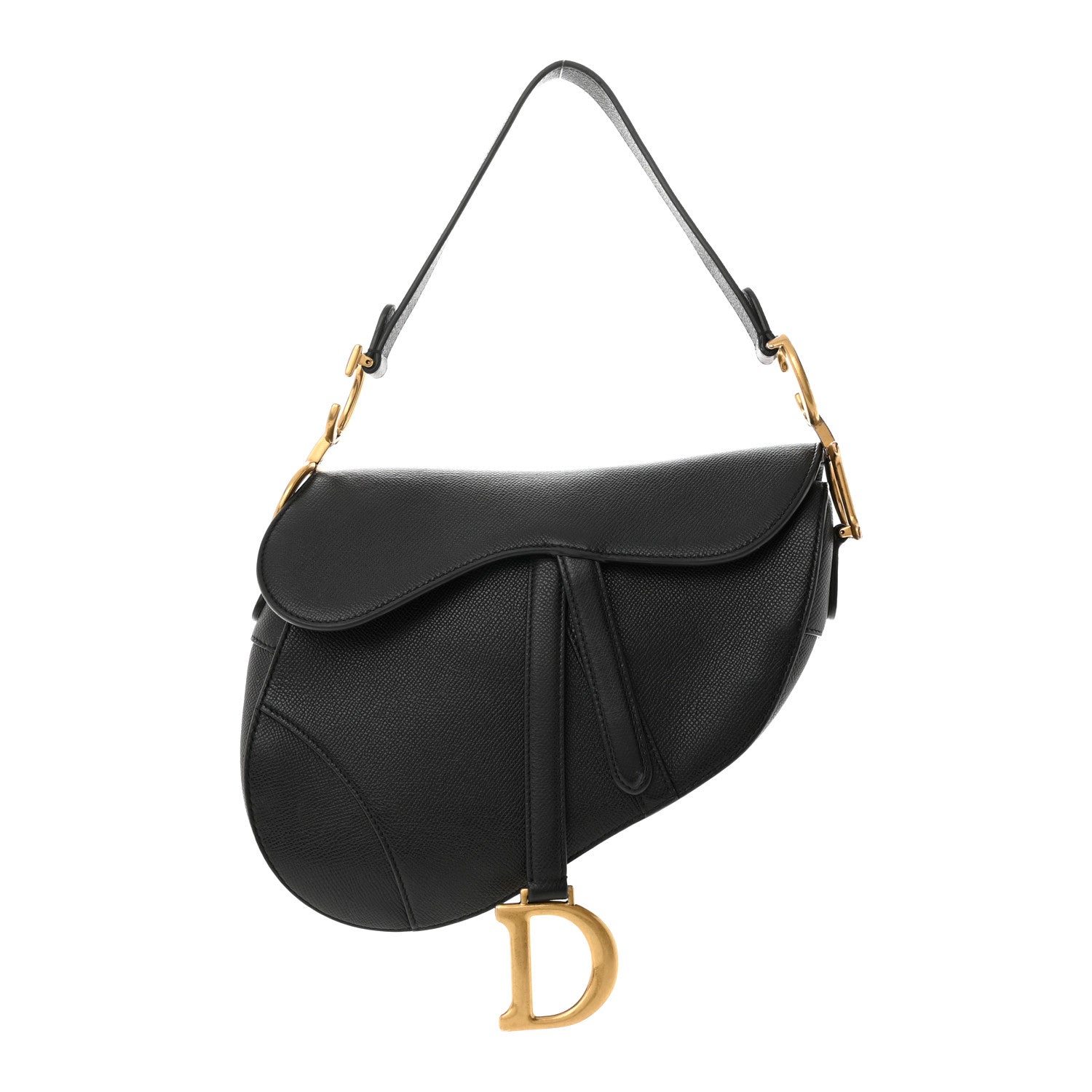 Christian Dior Grained Calfskin Saddle Bag Black 1 of 15