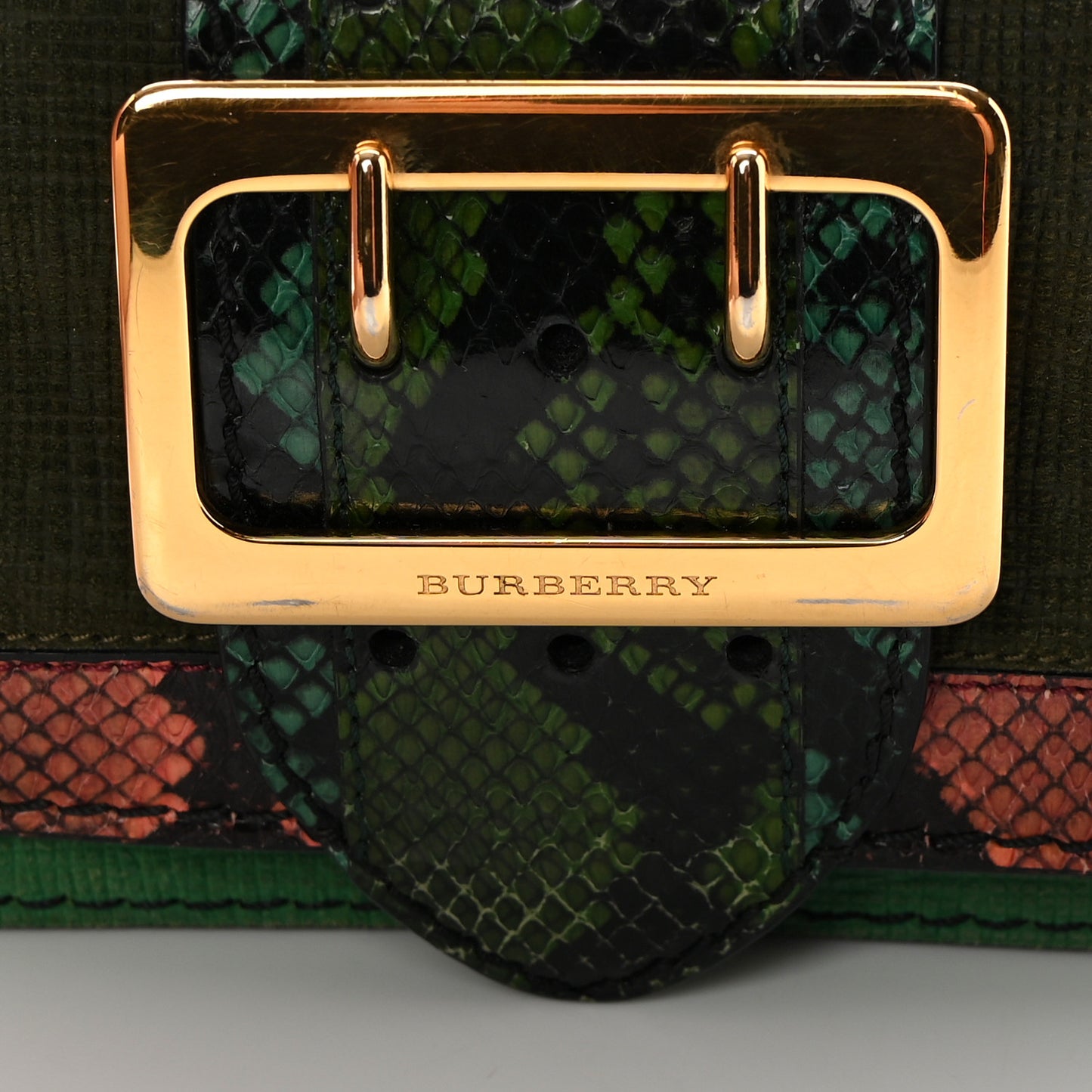 Suede Watersnake Print Small Madison Buckle Bag Multicolor
