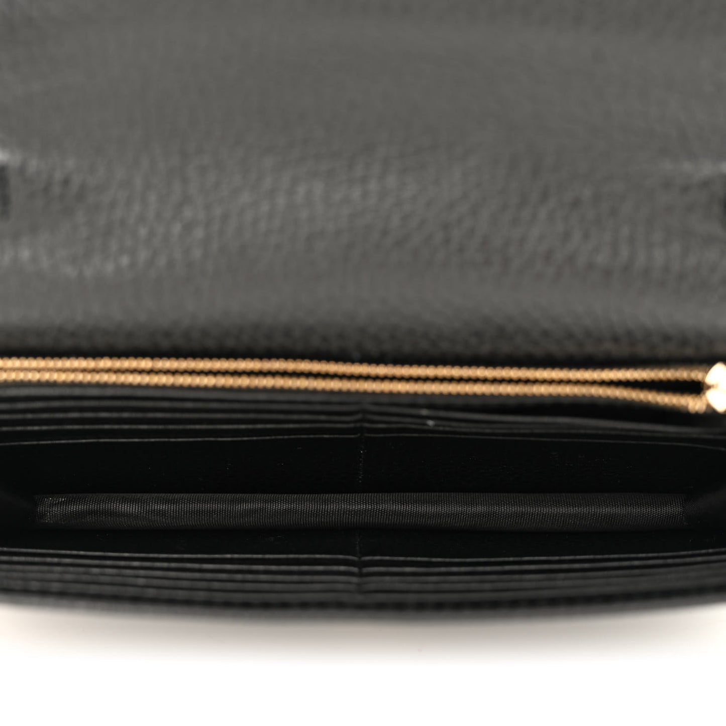 Dollar Calfskin Interlocking G Chain Wallet Black