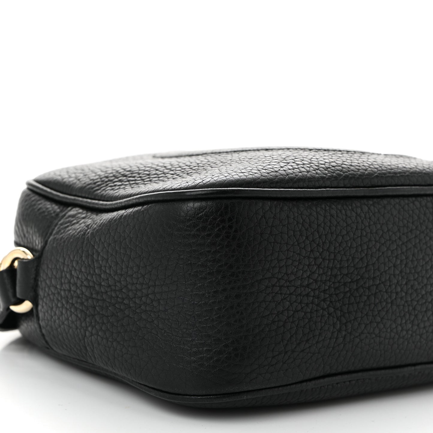 Pebbled Calfskin Small Soho Disco Bag Black