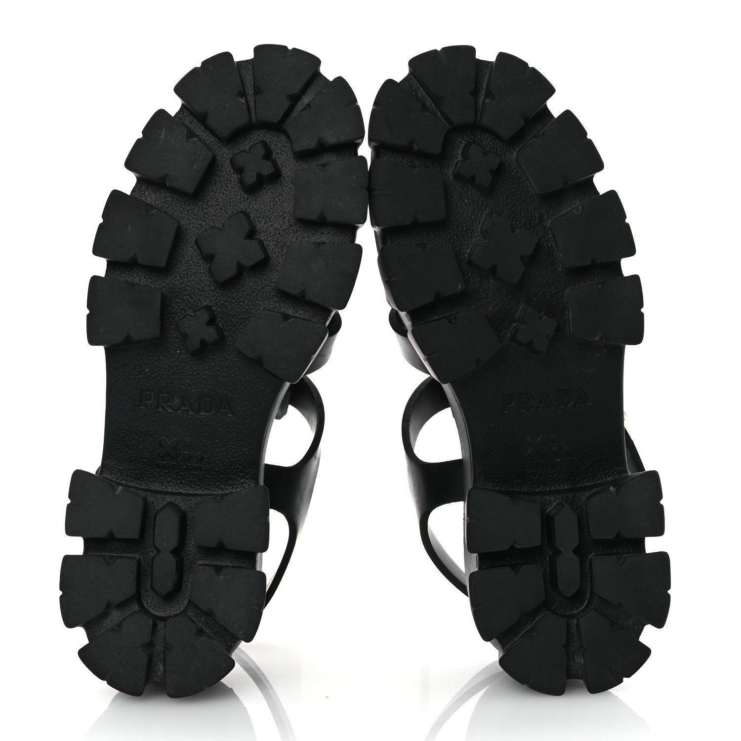 Prada Foam Rubber Triangle Logo Monolith 55mm Cage Sandals 40 Black 7 of 13