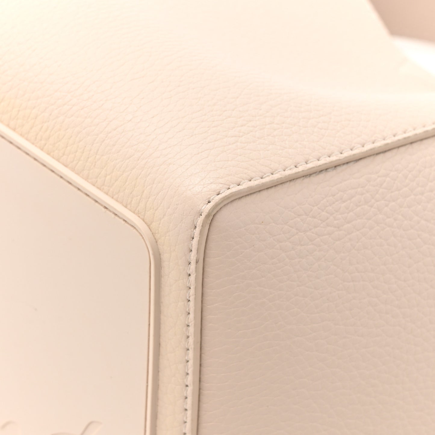 Calfskin Spiked Mini Cabachic Mini Bucket Bag Leche
