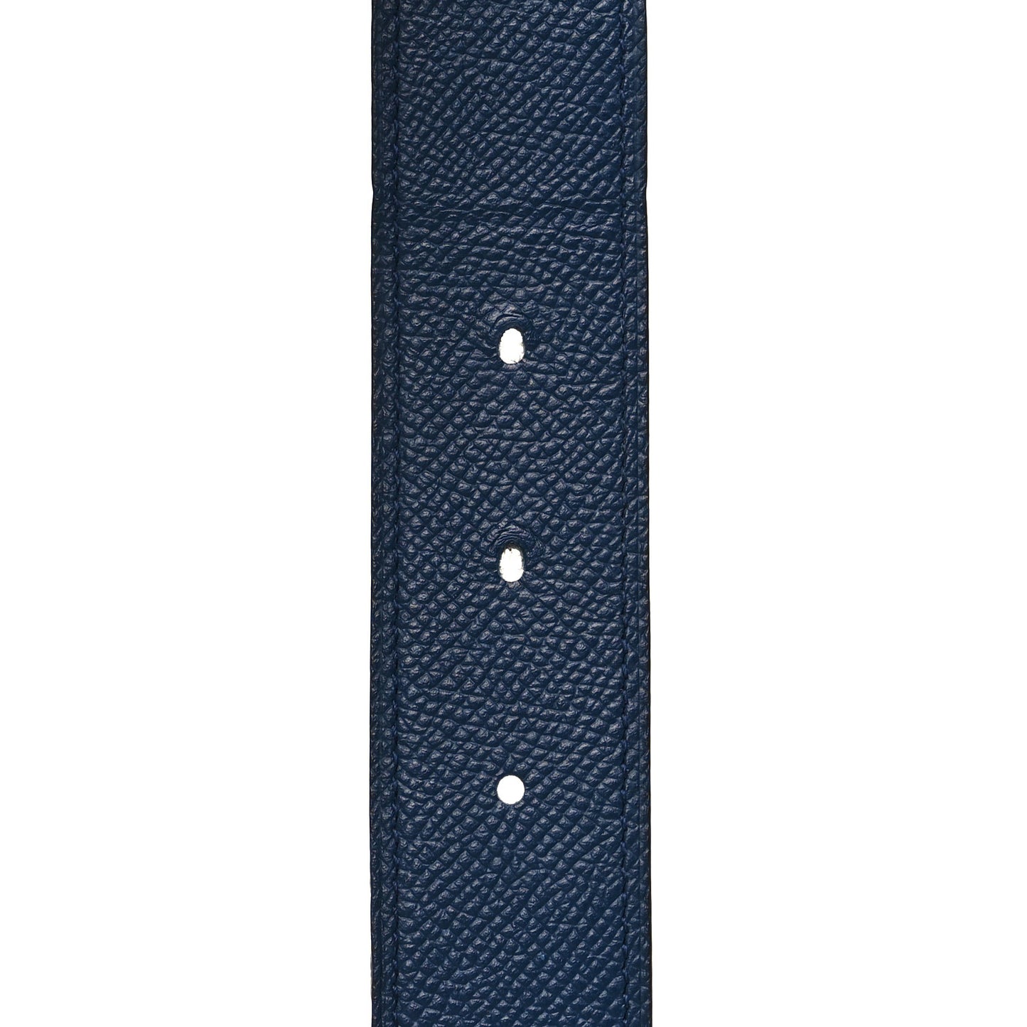Epsom 32mm Guilloche H Belt 100 Bleu Indigo White
