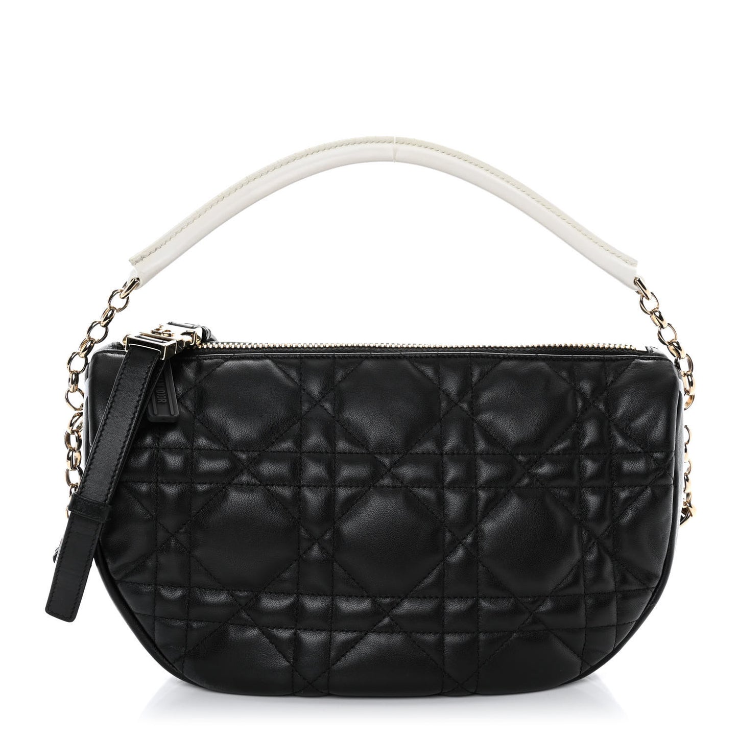 Lambskin Cannage Medium Dior Vibe Hobo Bag Black