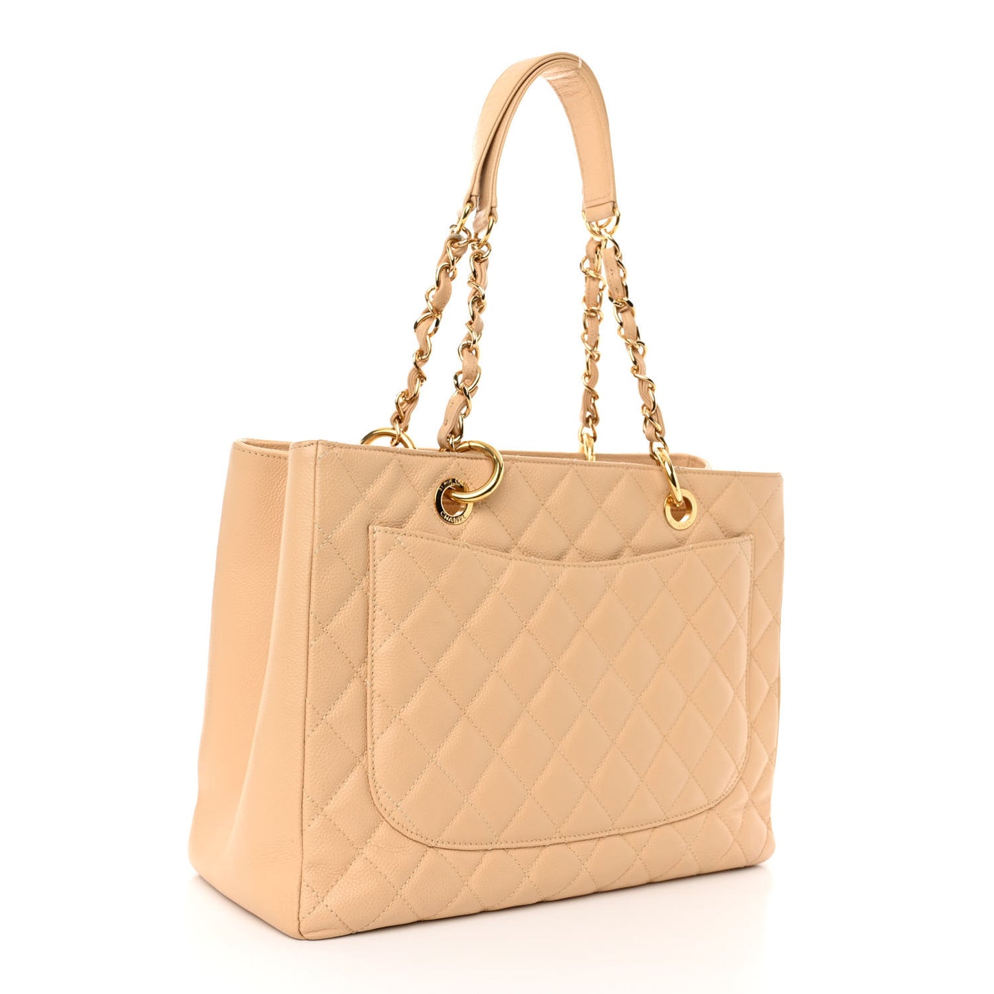 Caviar Quilted Grand Shopping Tote GST Beige Clair