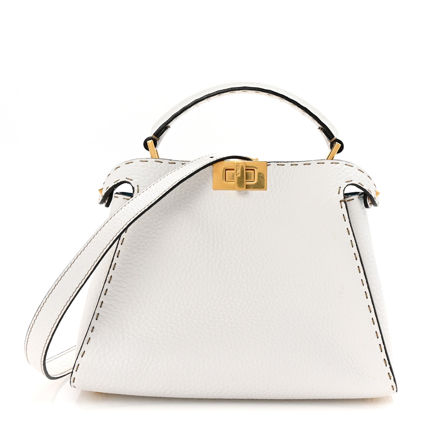 Cuoio Romano Selleria Medium Peekaboo Iconic Essentially Satchel White Papiro Pool