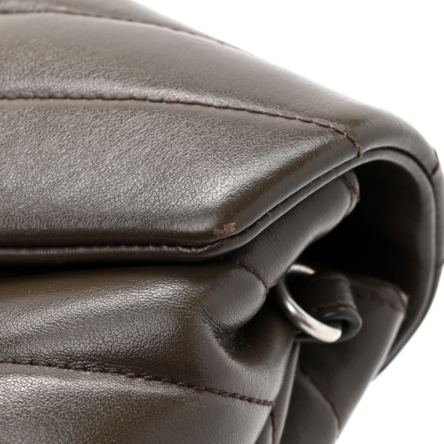 Saint Laurent Calfskin Y Quilted Monogram Toy Loulou Crossbody Bag Military Olive 17 of 18