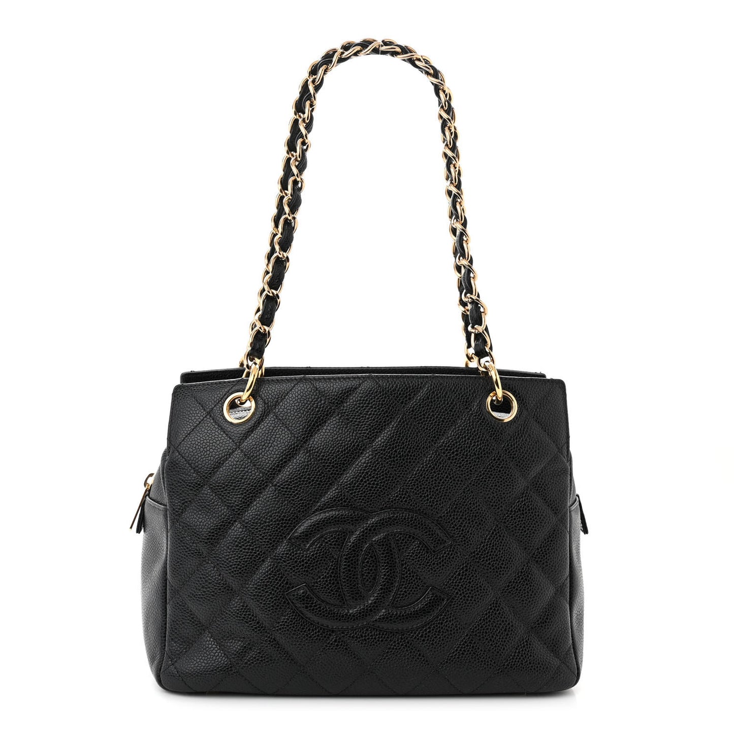 Caviar Quilted Petit Timeless Tote PTT Black