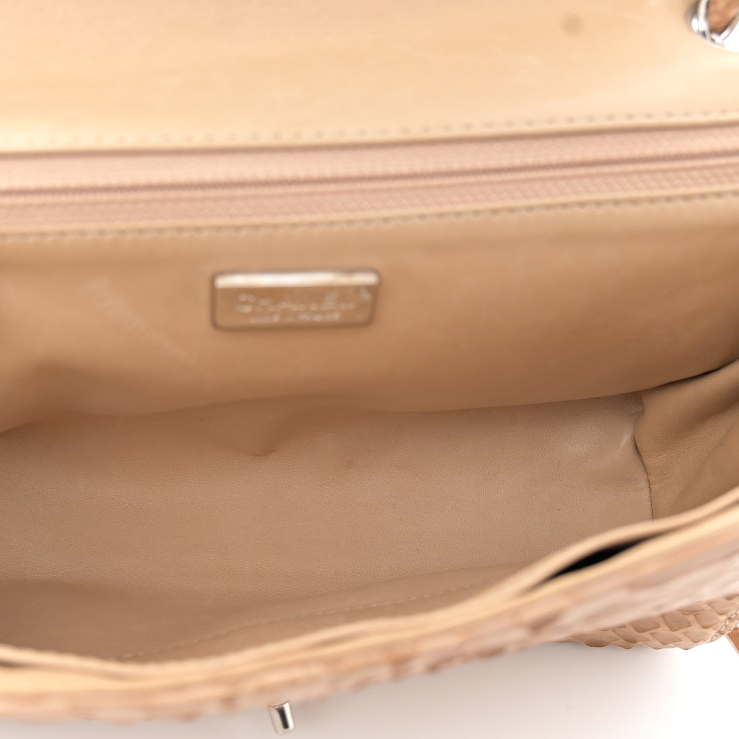 Snakeskin Medium Soho Tassel Flap Beige