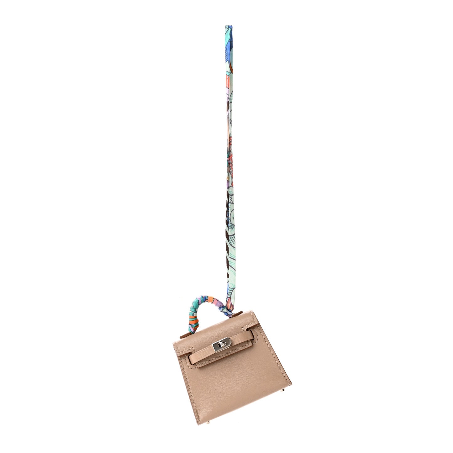 Tadelakt Mini Kelly Twilly Bag Charm Argile