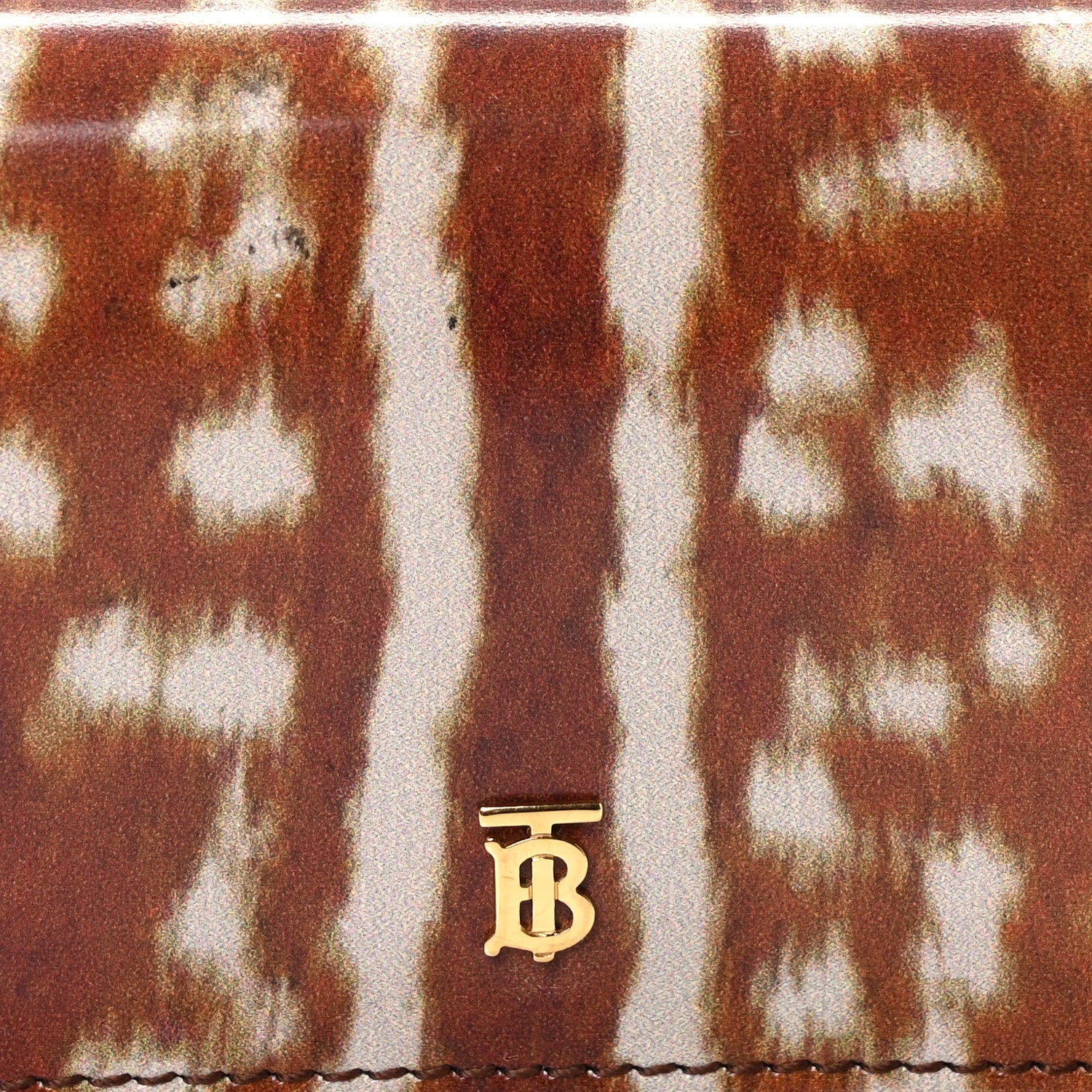 Burberry Calfskin Deer Printed Jessie Chain Card Case Malt Brown 9 of 11