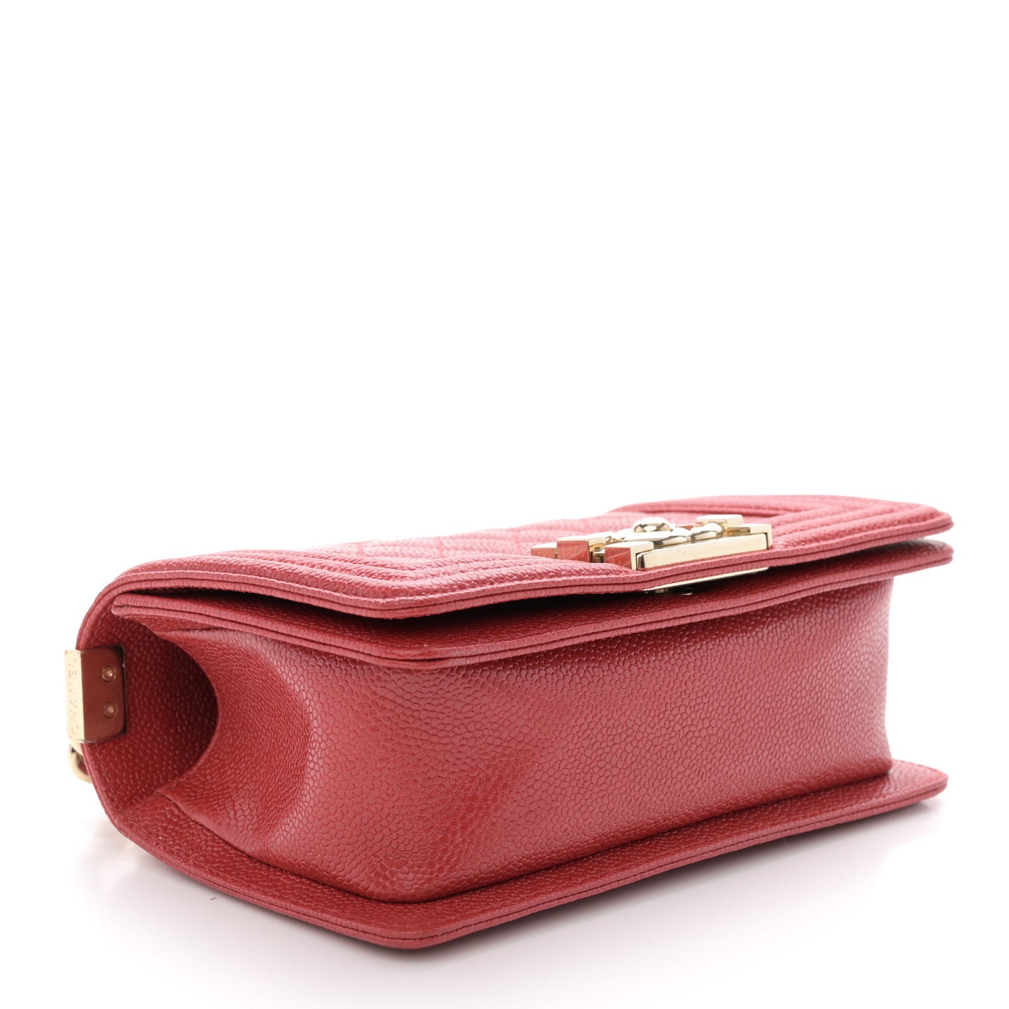 Caviar Quilted Small Boy Flap Red