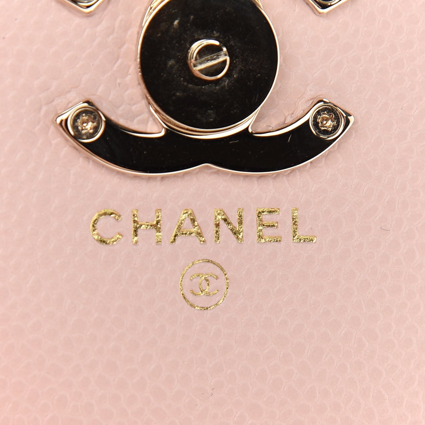 Caviar Quilted Card Holder On Chain Light Pink