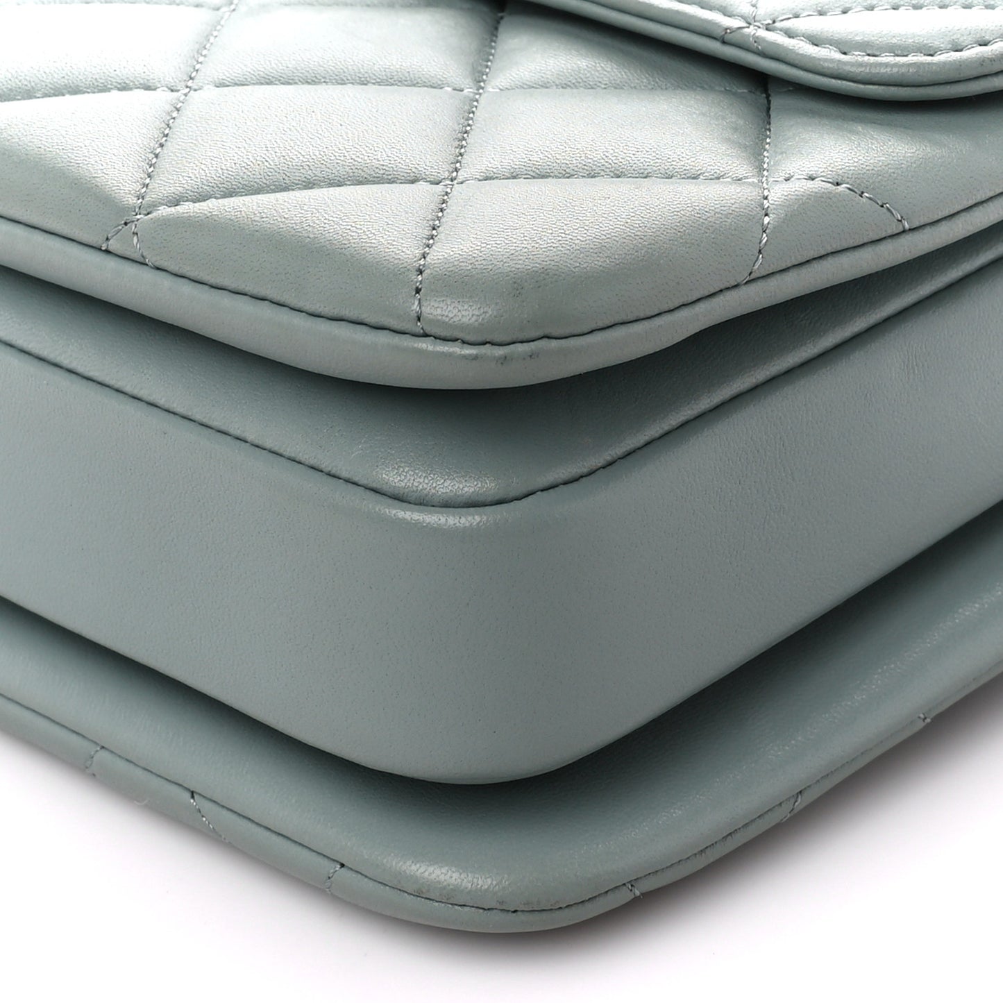 Lambskin Quilted Small Trendy CC Flap Dual Handle Bag Blue