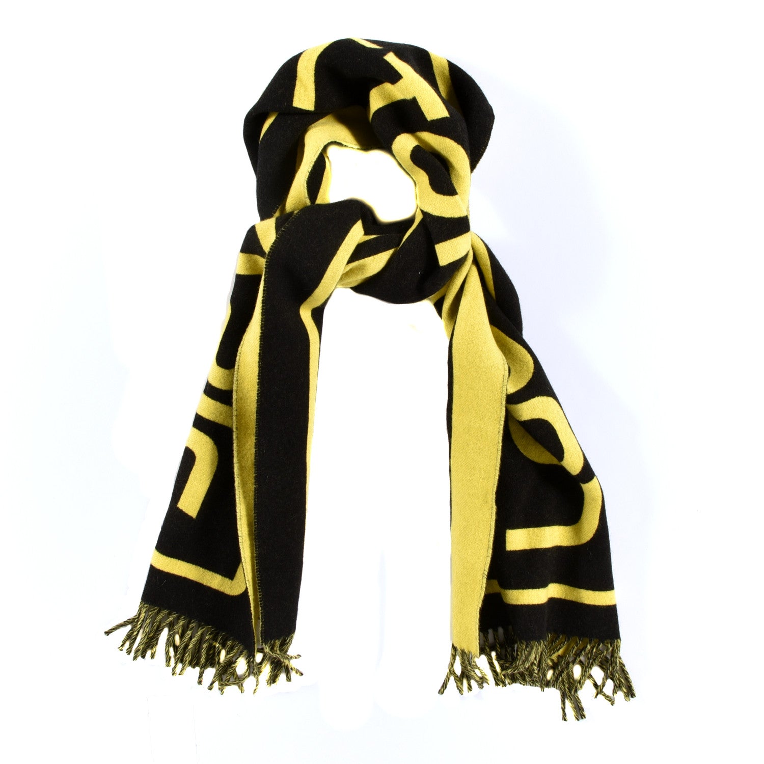Louis Vuitton Wool Cashmere City Gravity Scarf Jaune Black 1 of 3