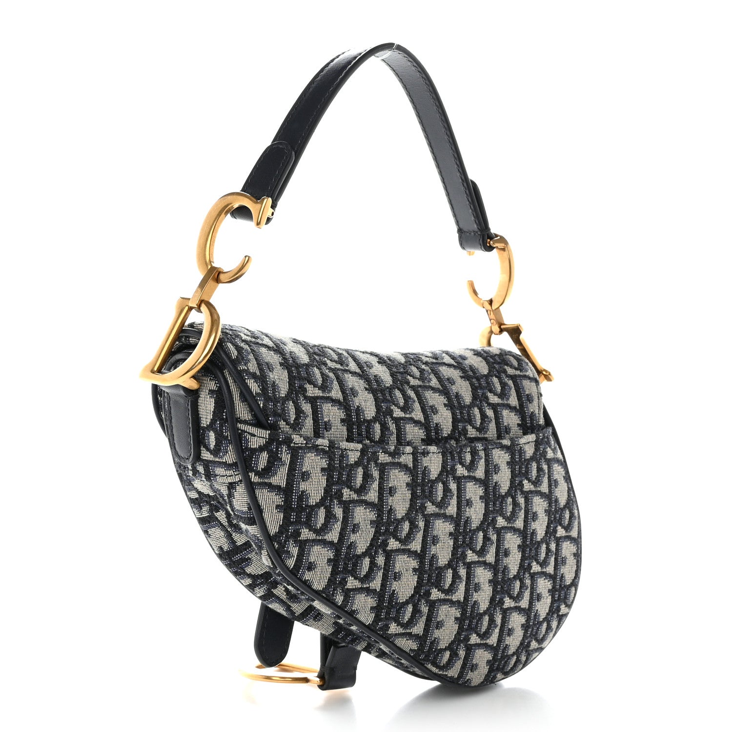 Christian Dior Oblique Mini Saddle Bag Blue 3 of 10