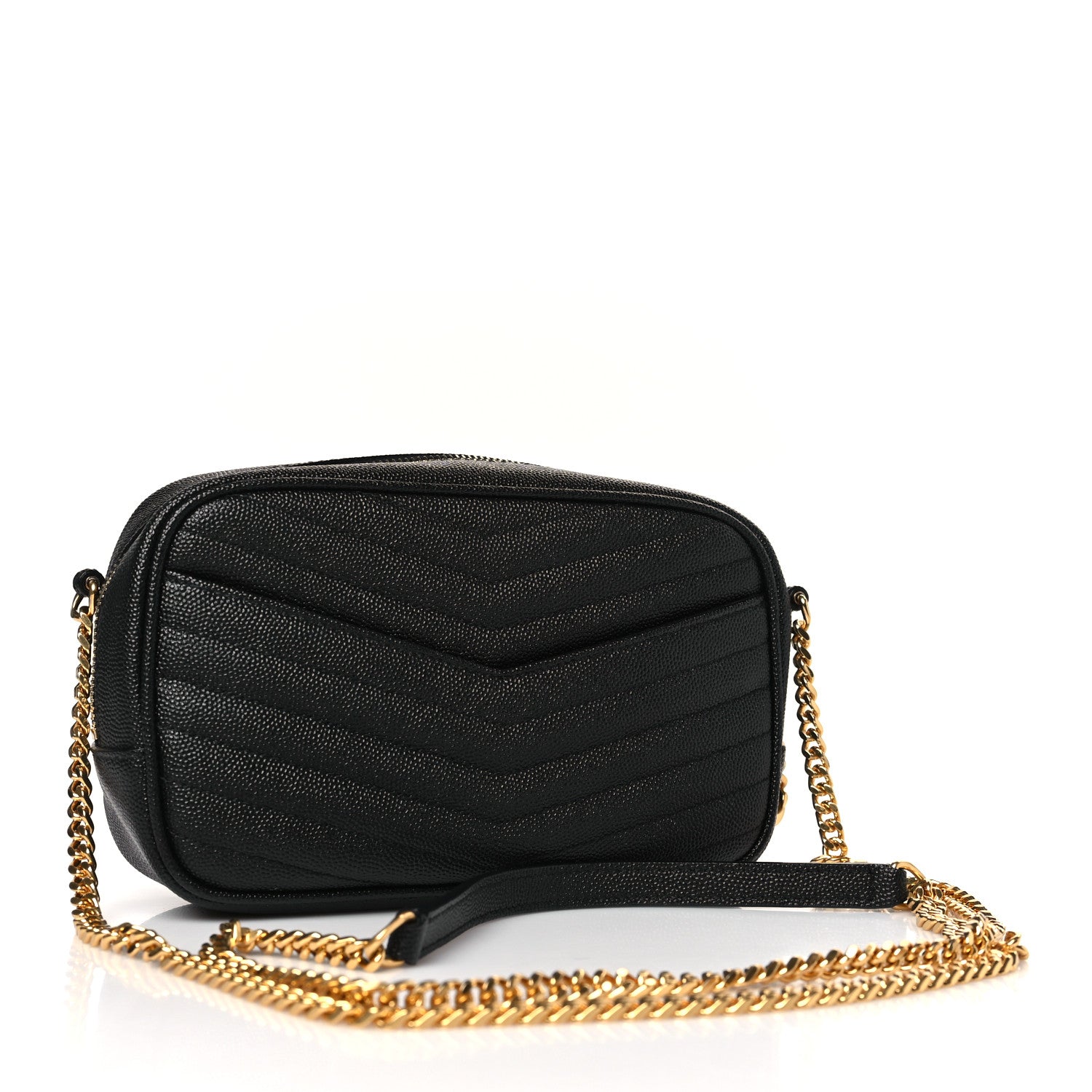Saint Laurent Grain De Poudre Matelasse Monogram Mini Lou Camera Bag Black 3 of 9