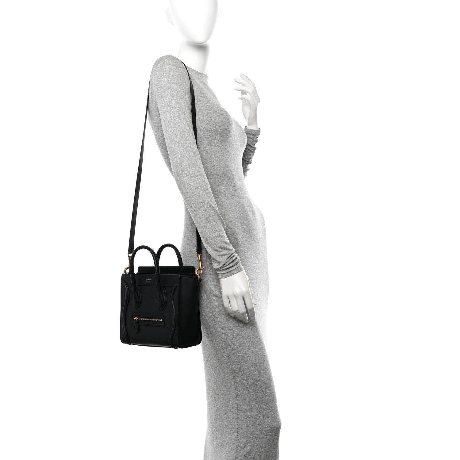Celine Smooth Calfskin Nano Luggage Black 3 of 10