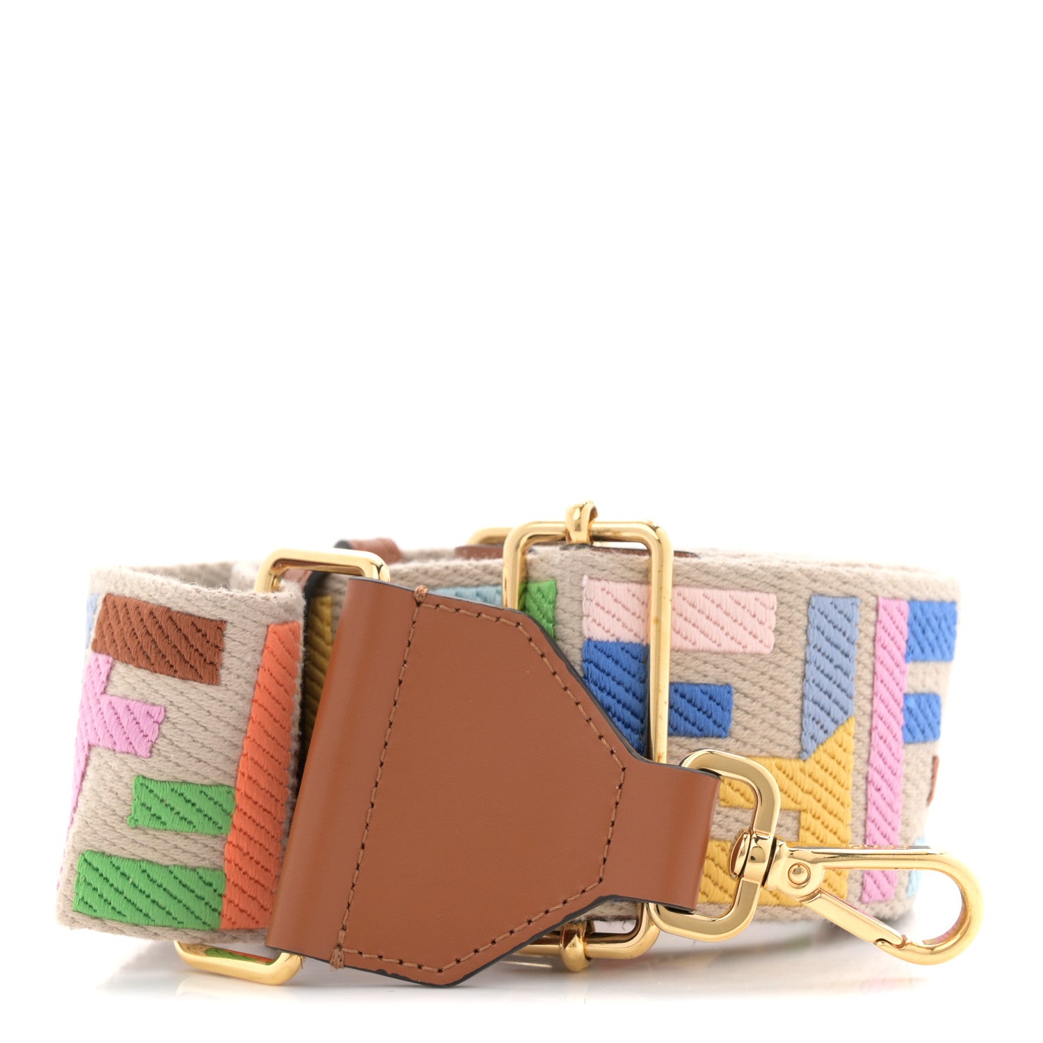 Fendi Canvas Calfskin FF 1974 Adjustable Strap You Multicolor