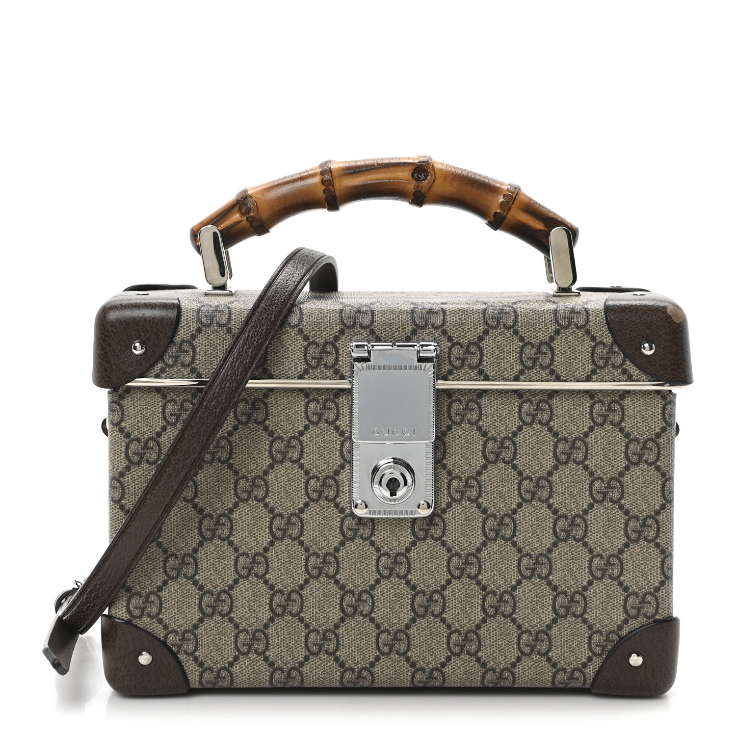 Gucci GG Supreme Monogram Globe-Trotter Beauty Case Brown 1762997
