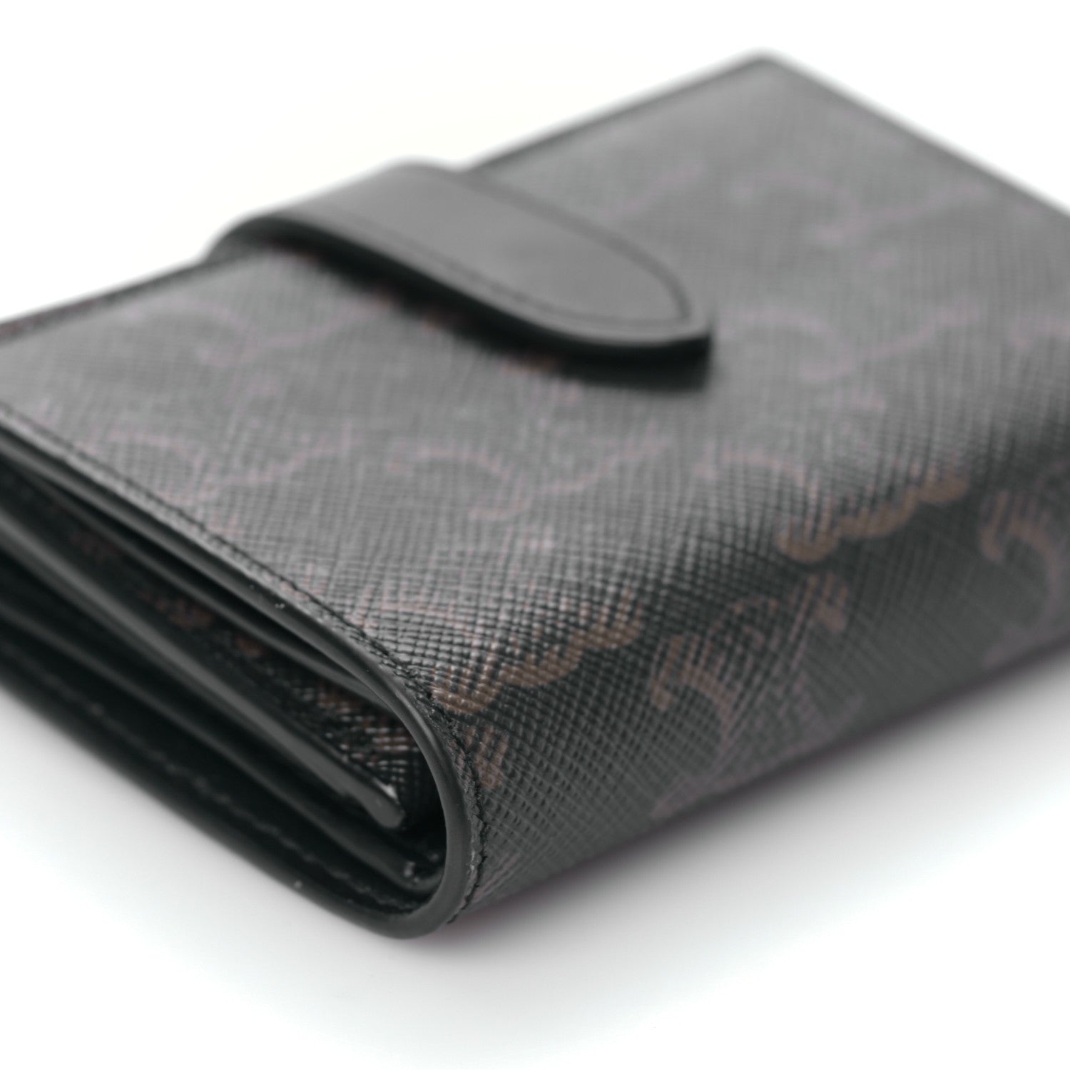 Celine Canvas Triomphe Medium Strap Wallet Black 7 of 8