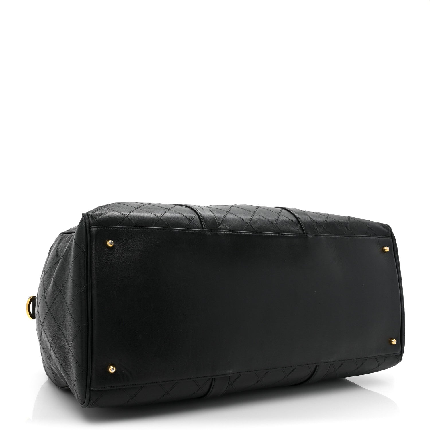Chanel Calfskin Stitched CC Boston Black 3 of 19
