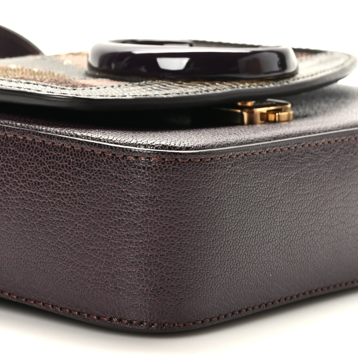 Chloe Shiny Calfskin Sequin Mini C Double Carry Brown Multicolor 7 of 8