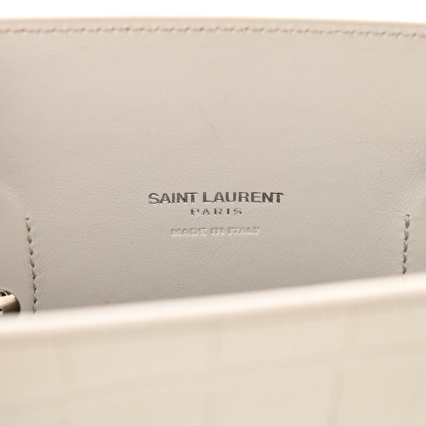 Calfskin Crocodile Embossed Baby Sac De Jour Gris Perle