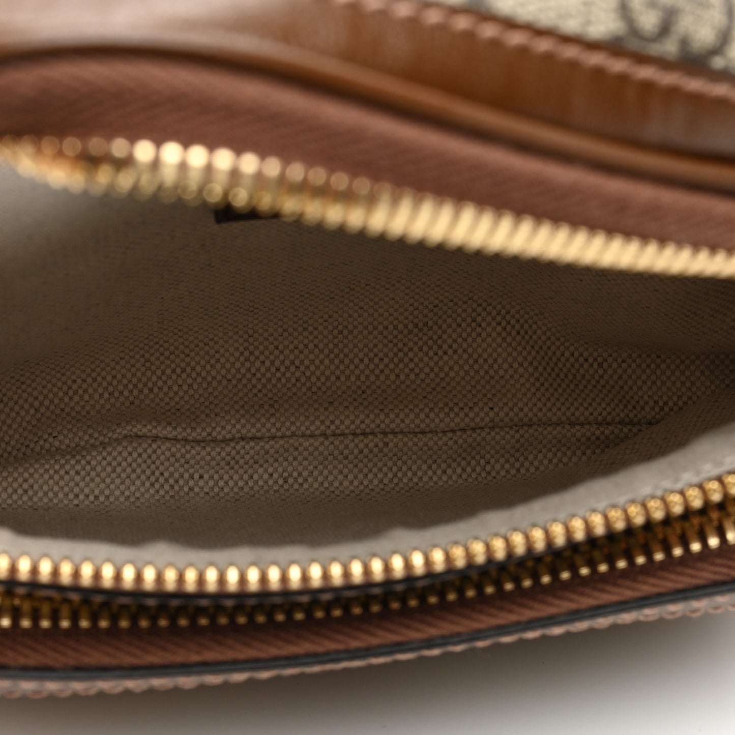 GG Supreme Monogram Textured Calfskin Retro Interlocking G Belt Bag Beige Ebony Brown Sugar