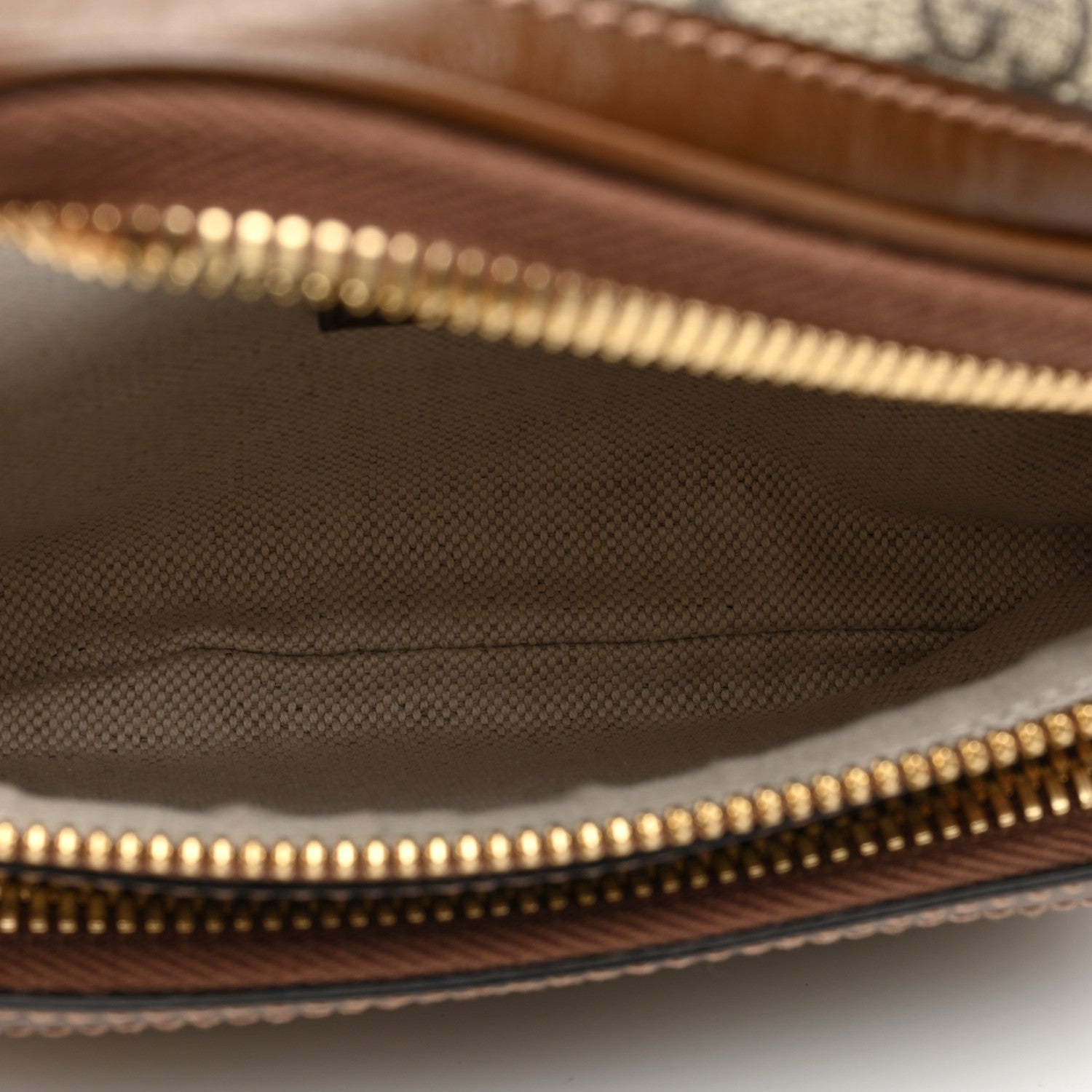 Gucci GG Supreme Monogram Textured Calfskin Retro Interlocking G Belt Bag Beige Ebony Brown Sugar 5 of 10