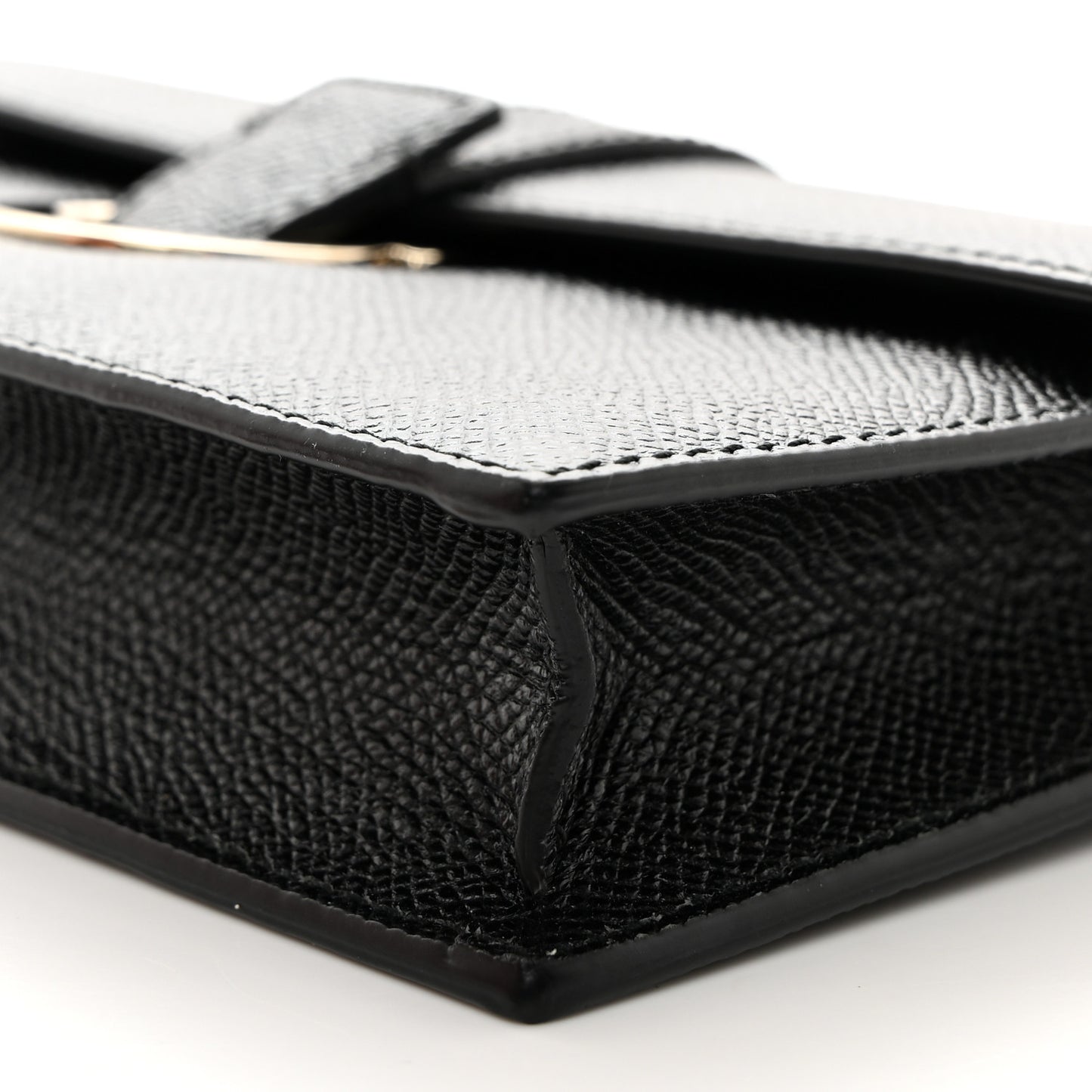 Pebbled Calfskin Thalia Wallet On Chain Black