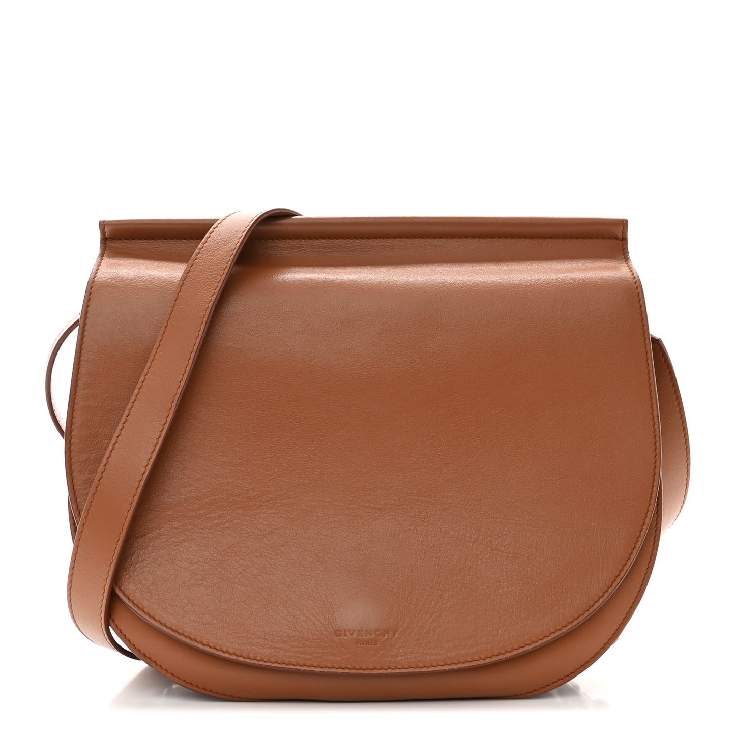 Calfskin Infinity Saddle Bag Cognac