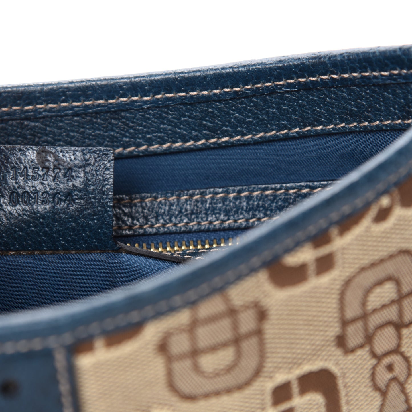 Canvas Horsebit Shoulder Bag Blue