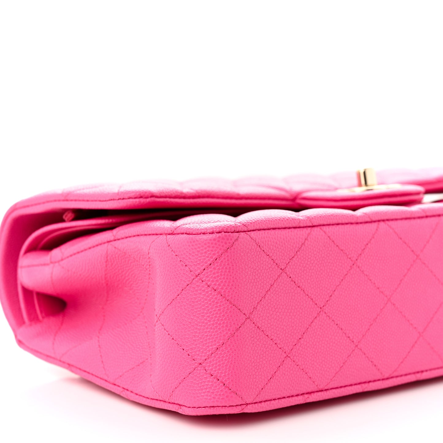 Caviar Quilted Medium Double Flap Dark Pink