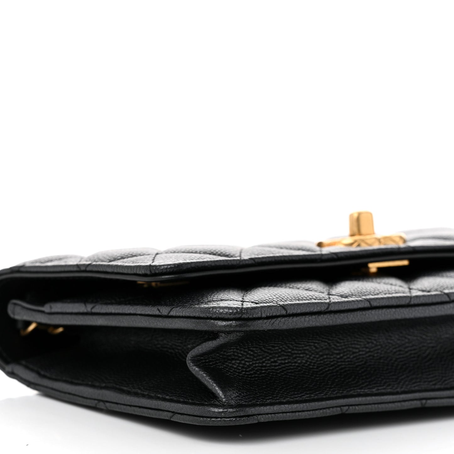 Pearly Caviar Quilted Fit For You Wallet On Chain WOC Black
