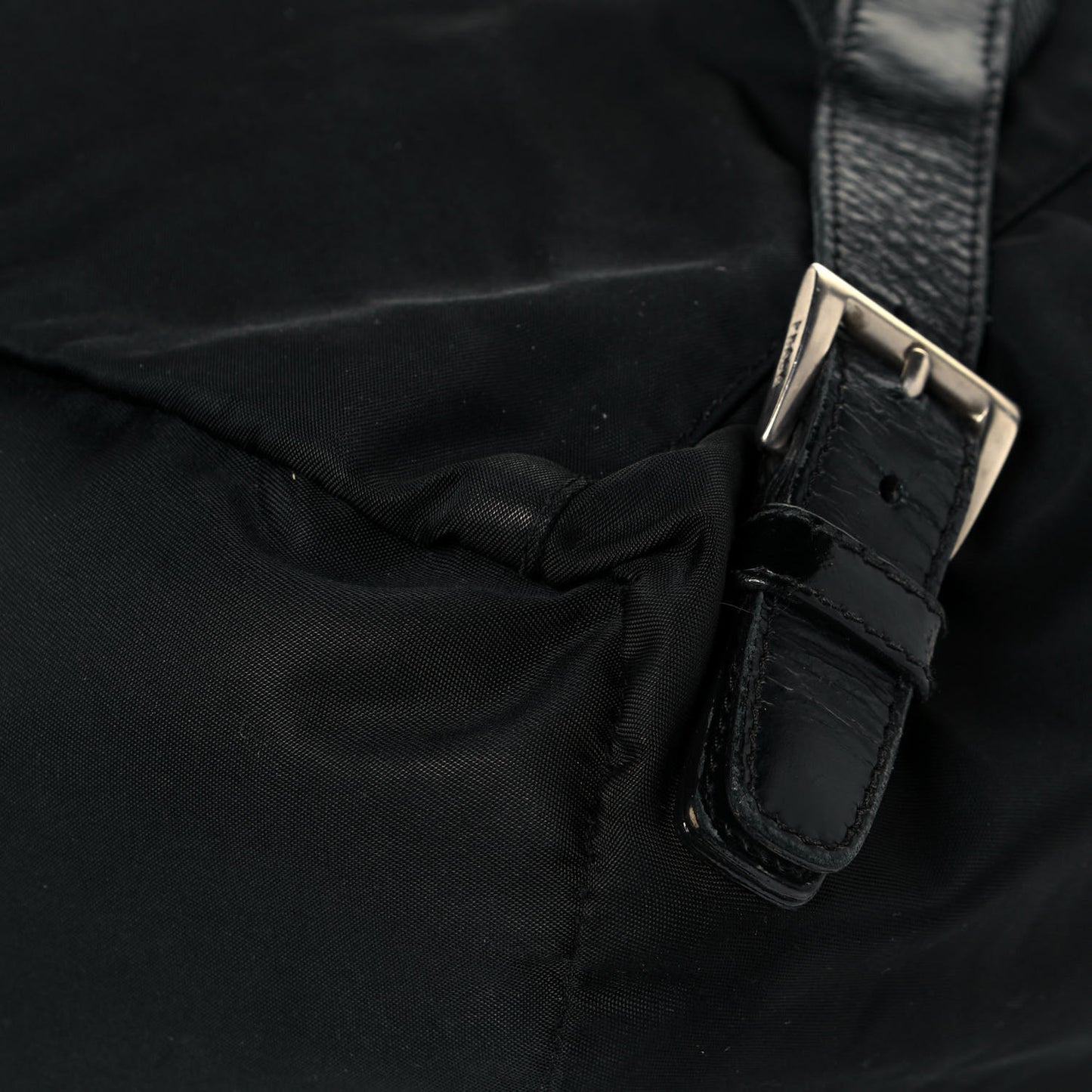 Nylon Vela Single Buckle Backpack Black