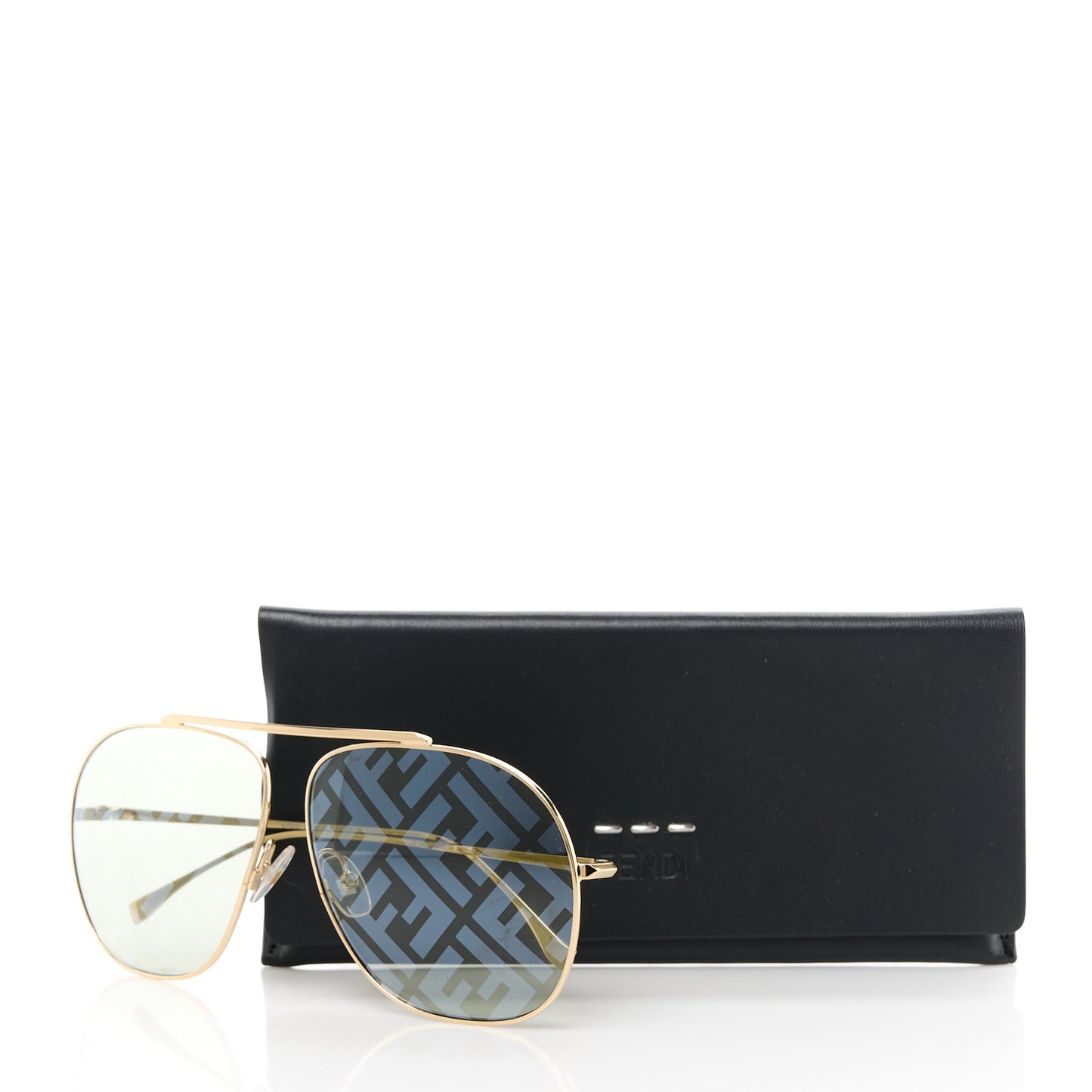 Metal Fendi Forever Aviator Sunglasses FF0407/G/S Gold