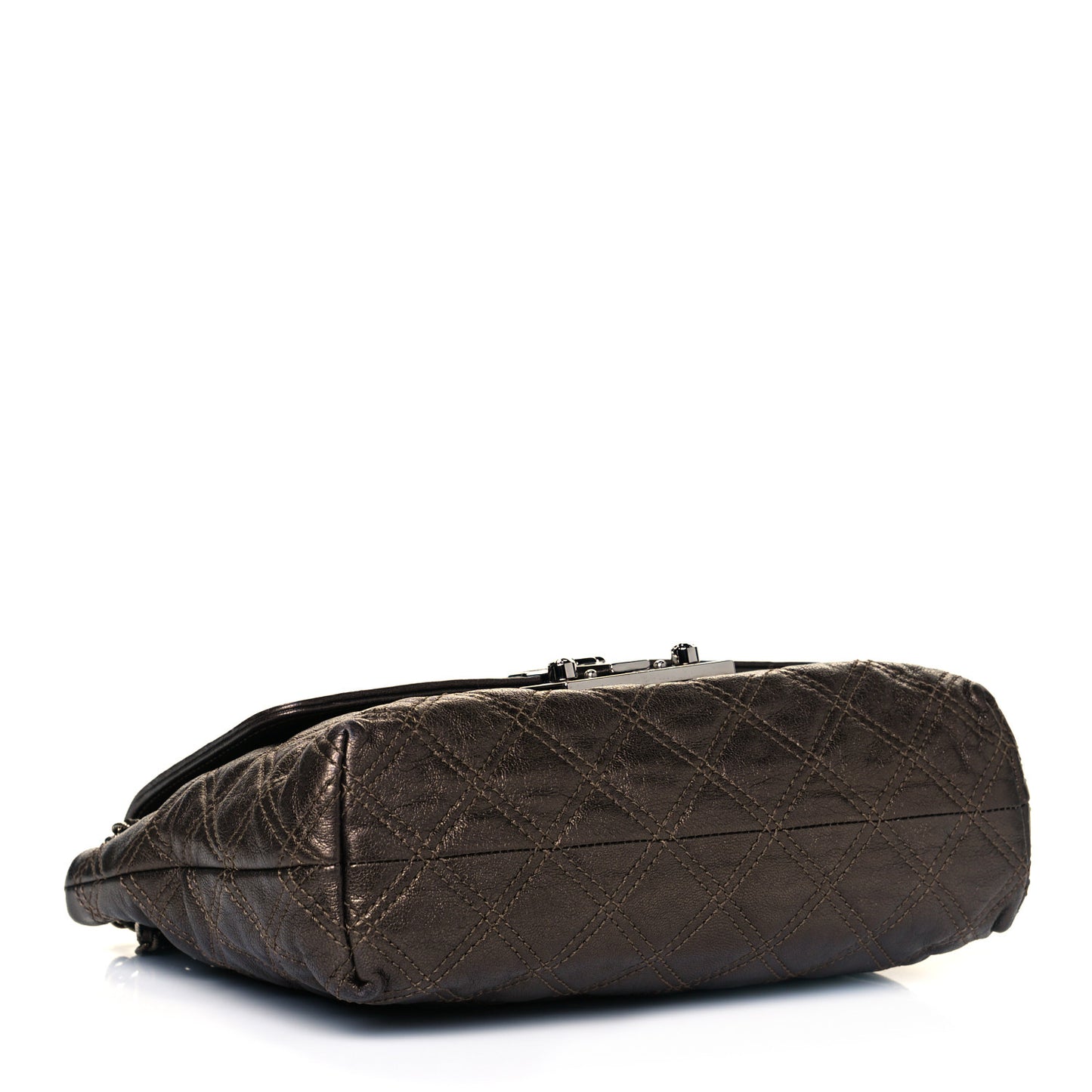 Lacquered Lambskin Baroque The Large Single Flap Bronze