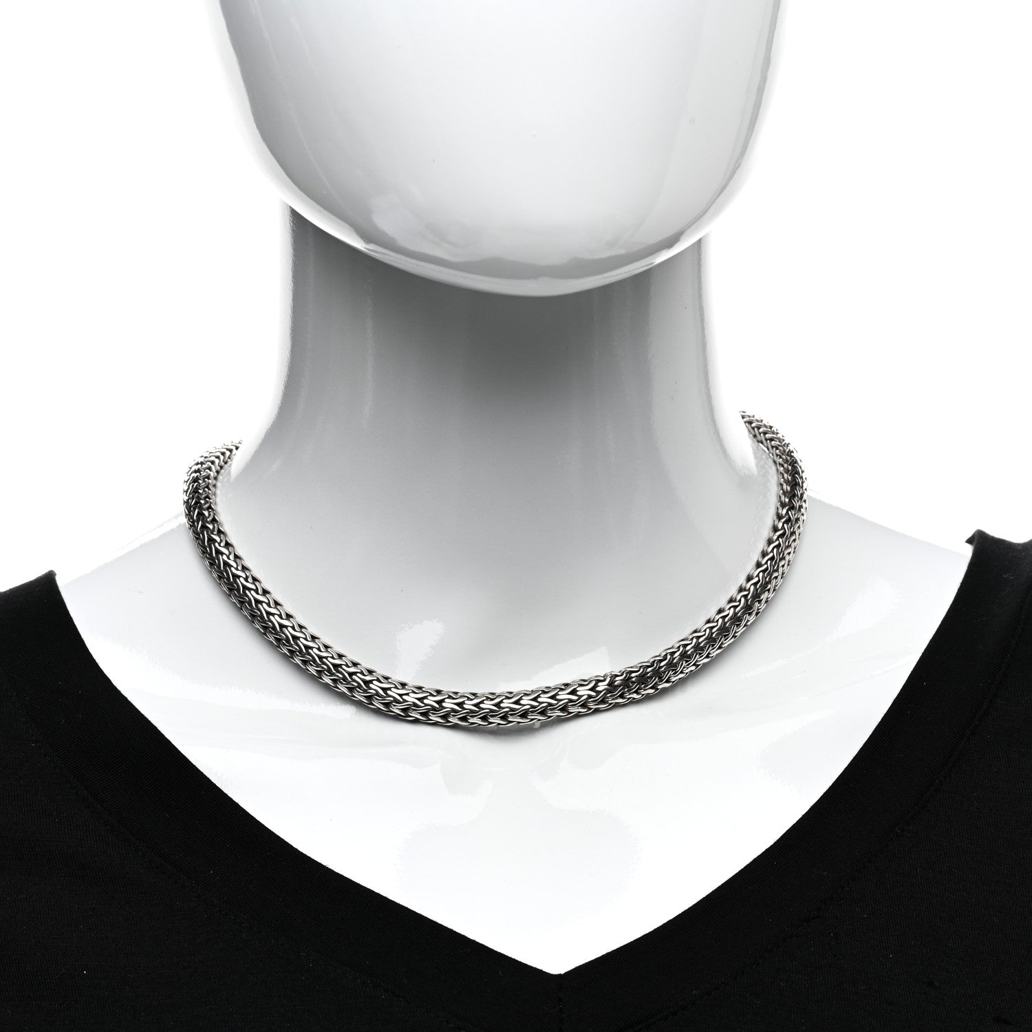 John Hardy Sterling Silver 18K Yellow Gold 7.5mm Classic Chain Necklace 2 of 4