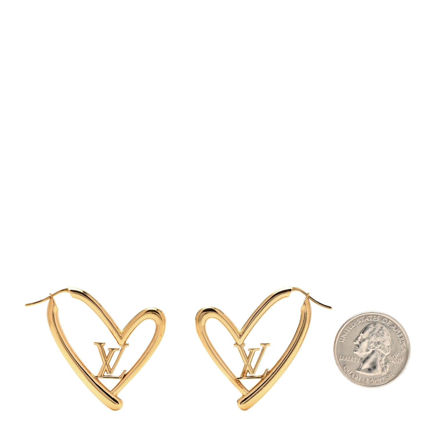 Louis Vuitton Metal Fall In Love Hoop Earrings GM Gold 2 of 5