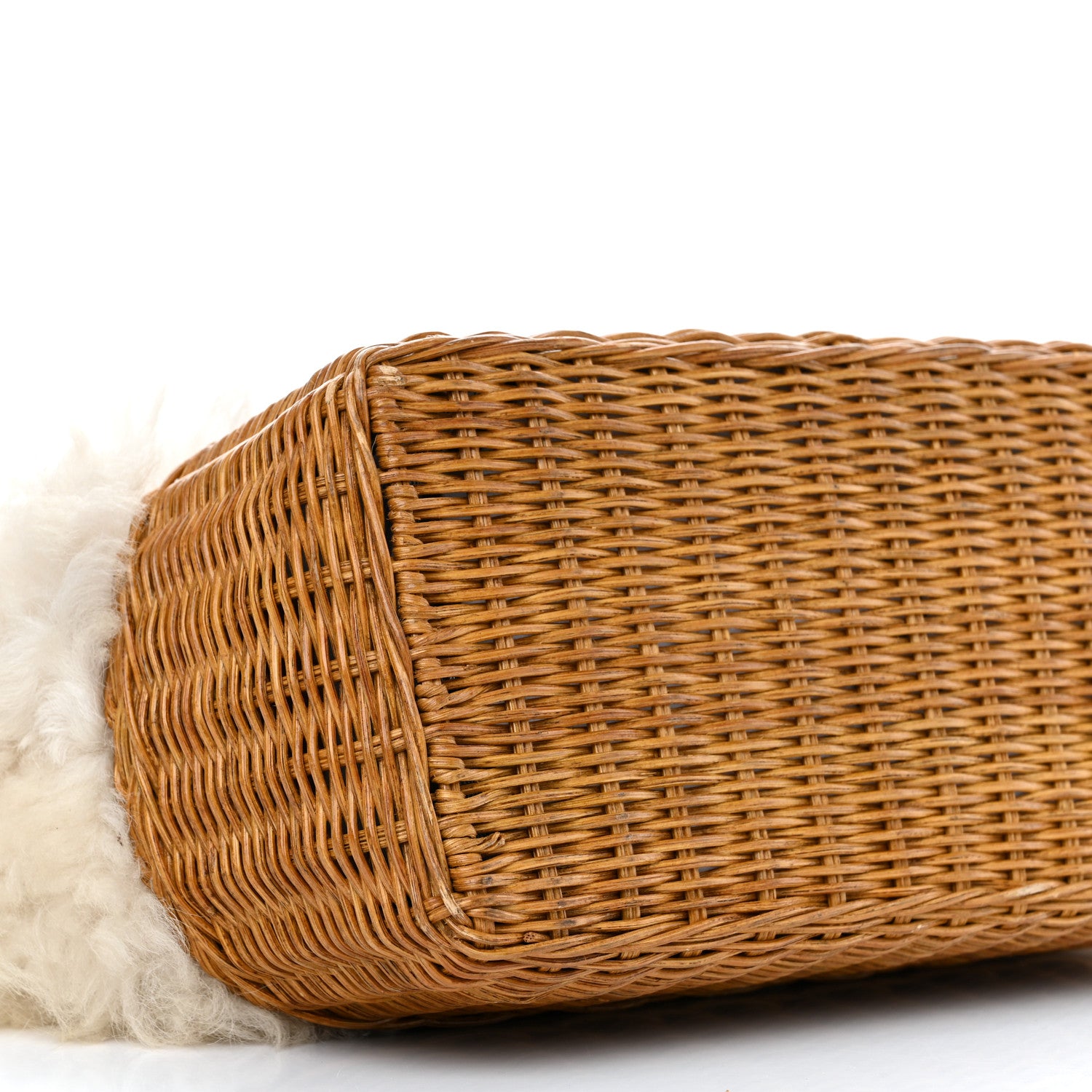 Miu Miu Montone Midolli Basket Bag White Miel 9 of 17