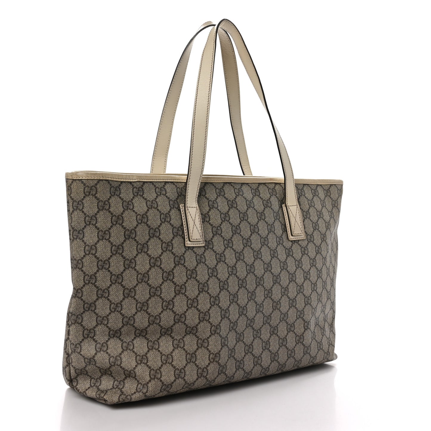 GG Supreme Monogram Medium Zippered Shopping Tote Off White