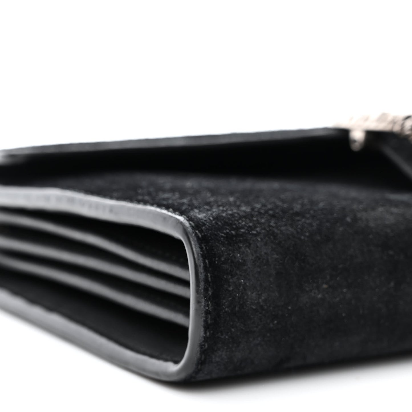 Suede Mini Dionysus Chain Wallet Black