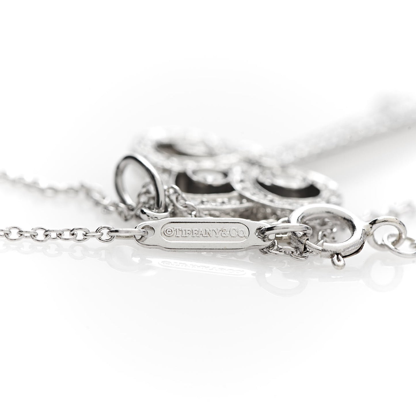 Platinum Diamond .41ct Fleur De Lis Key Pendant Necklace