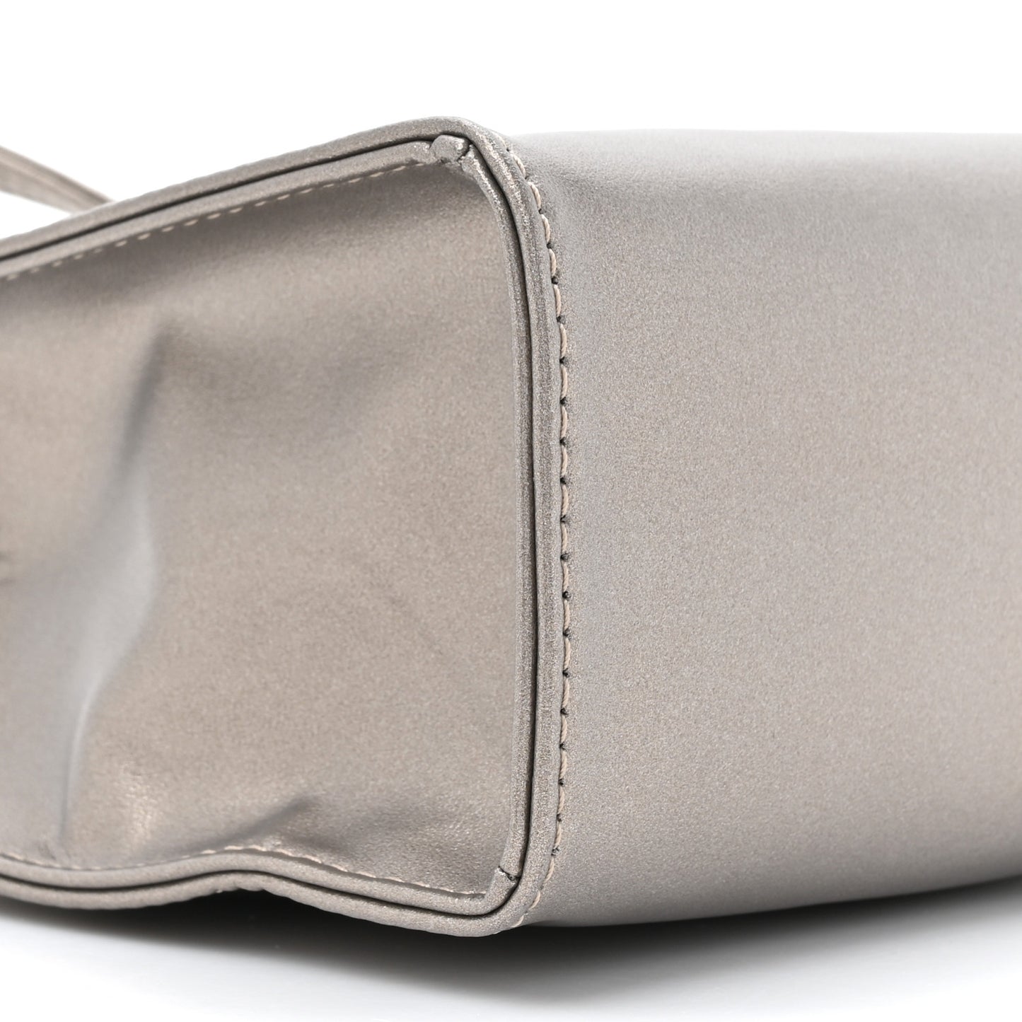 Metallic Vegan Leather Small Shopping Bag Bronze