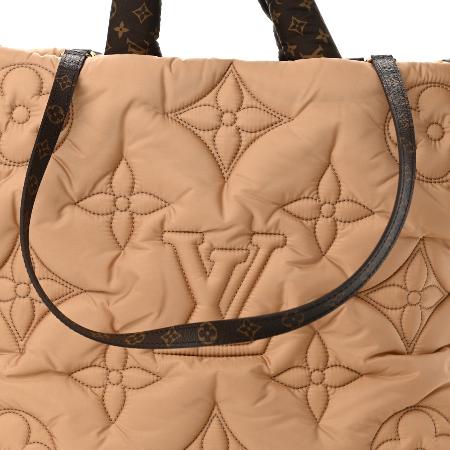 Econyl Monogram Pillow Giant Onthego GM Beige